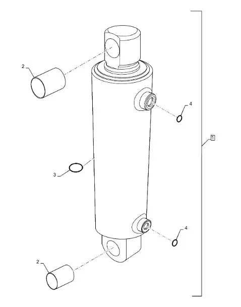 87499916 - Цилиндр гидр. навески задней 115мм T8./Mg.